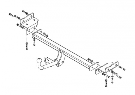 Фаркоп HY 35 для HYUNDAI IX 55 2009-, KIA Sportage 3 2009- Автос, нагрузка 1500/75 кг. БЕЗ подрезки бампера от магазина ФаркопРос